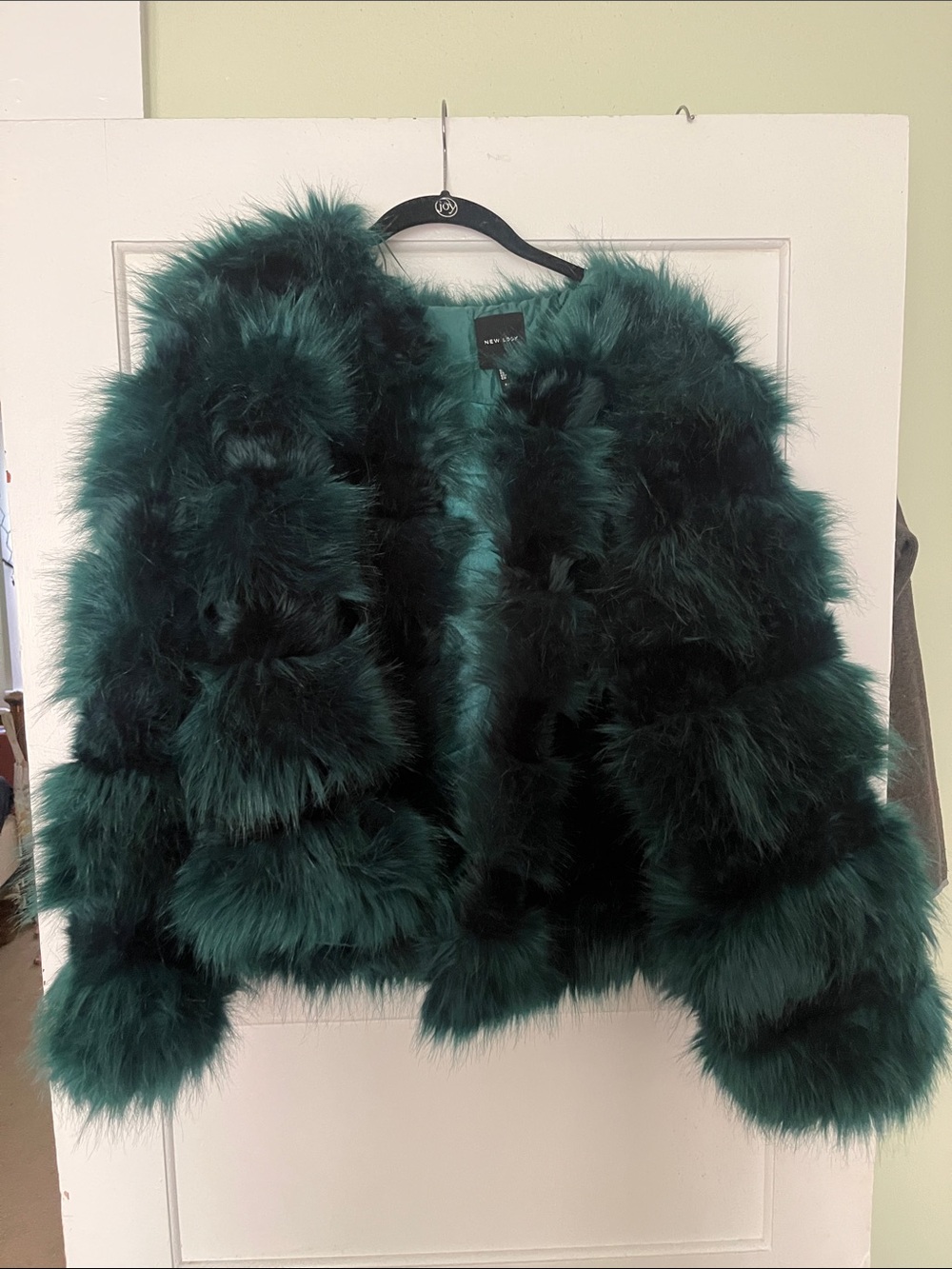 New Look Deep Emerald Faux Fur Teddy Jacket - Women